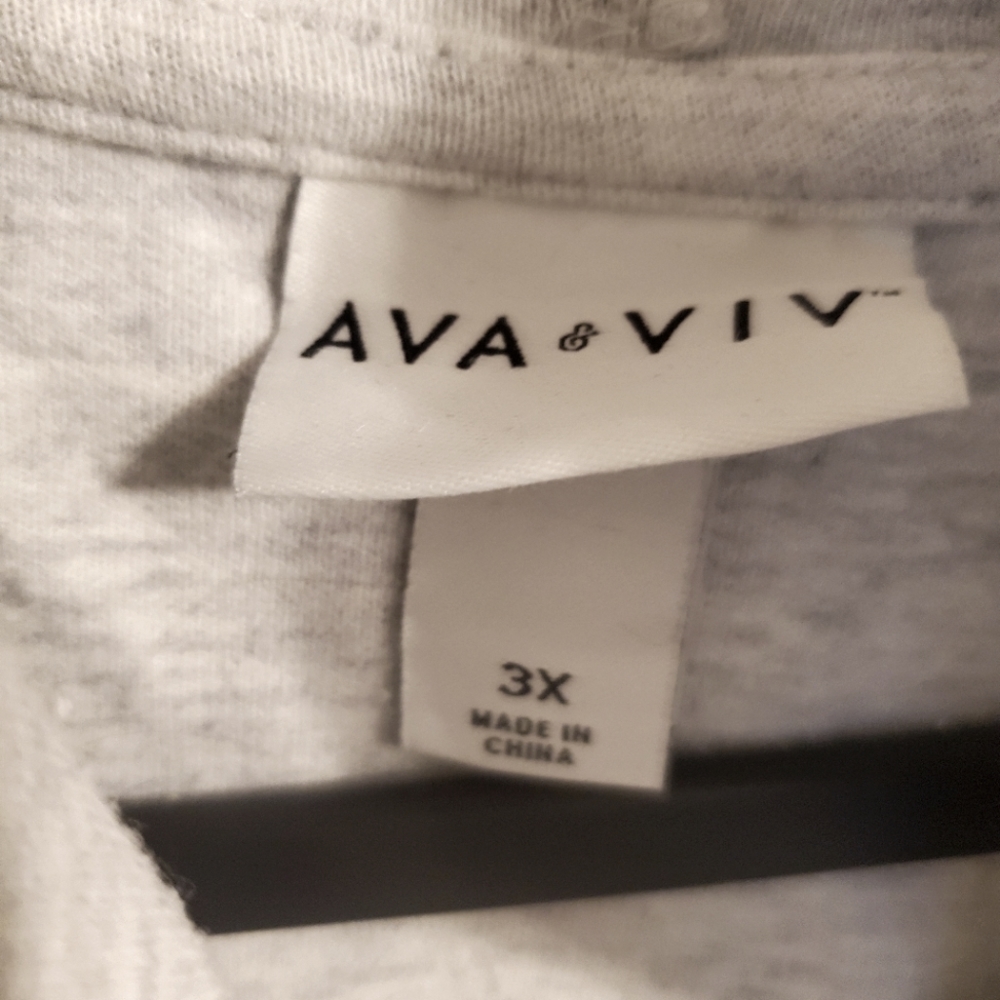 Ava & Viv Hoodie in Heather Gray (Size 3X) - Picture 2 of 5